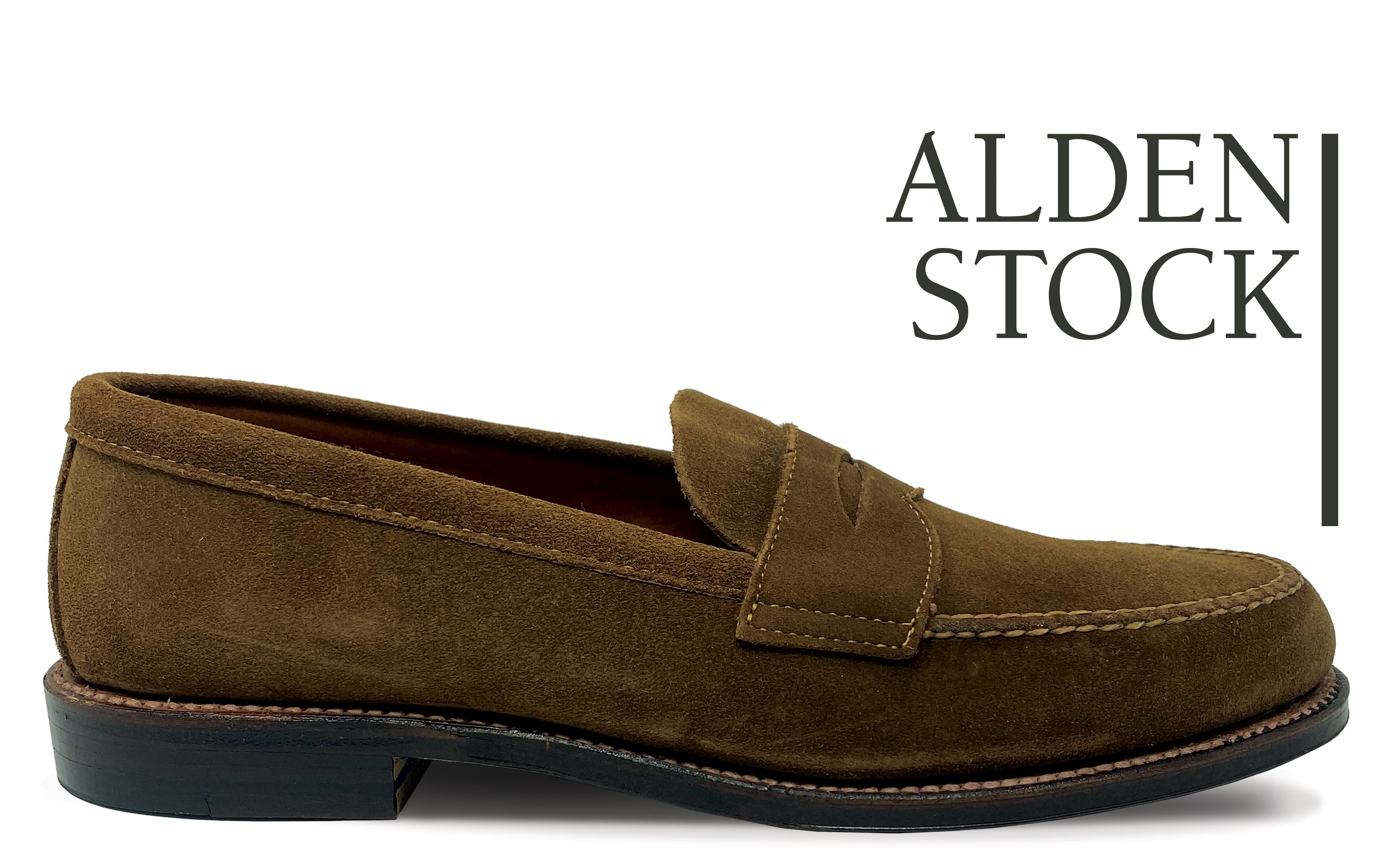 Load image into Gallery viewer, ALDEN 6243F Snuff Suede Penny Loafer, Unlined Vamp
